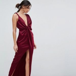 Asos drape satin dress